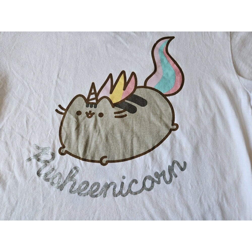 Pusheenicorn The Cat RAINBOW UNICORN Pusheen T-Shirt M White Tshirt - Picture 2 of 4